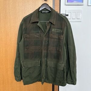 Palm Angels Check Print Military Jacket